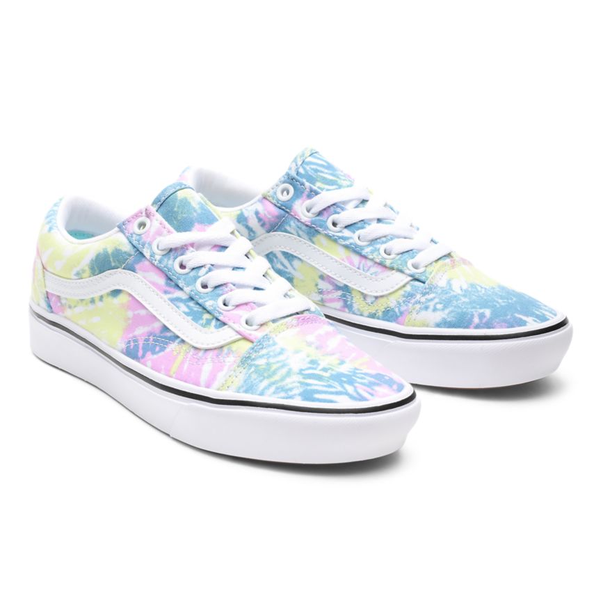 Vans Tie Dye ComfyCush Old Skool Dam Lila/Vita - Vans Låga Skor Sverige (BPDKZ5012)